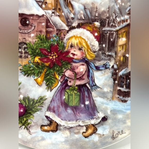 VTG Goebel Collectible Porcelain Plate A Gift of Joy Christmas Kinderland Lore - Picture 5 of 8